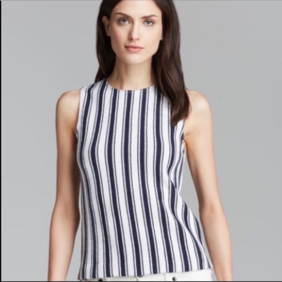 Theory Navy/White striped tank - Picture 1 of 9